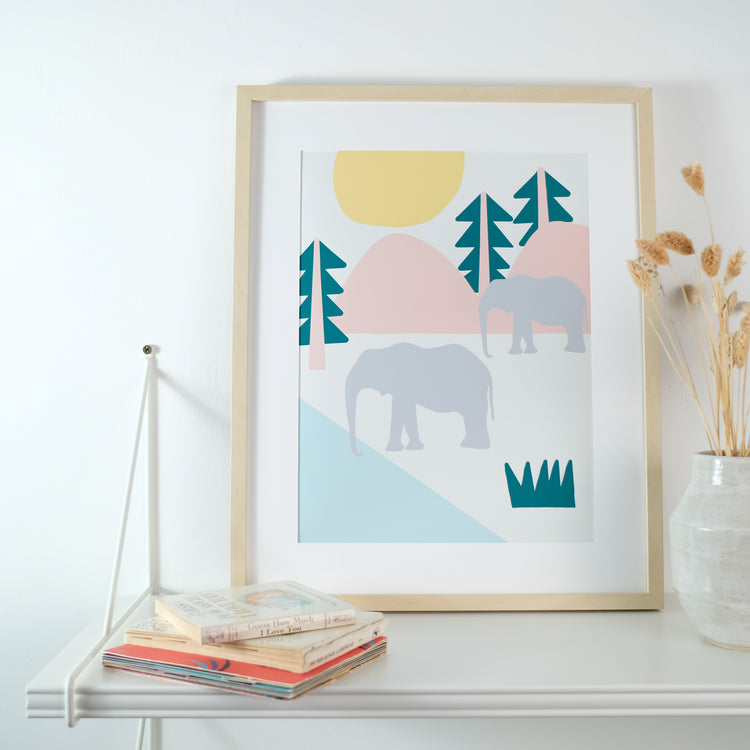 ABSTRACT ELEPHANTS PRINT